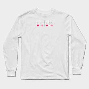 hanging love Valentine's retro hearts Long Sleeve T-Shirt